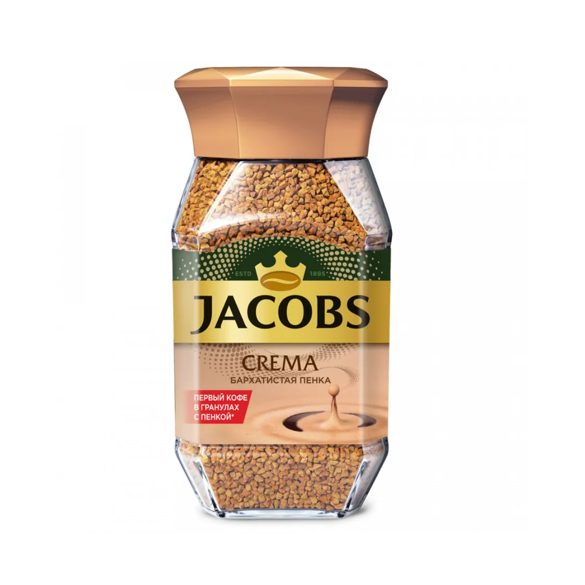 Кофе растворимый Jacobs Crema, стеклянная банка 95 гр
