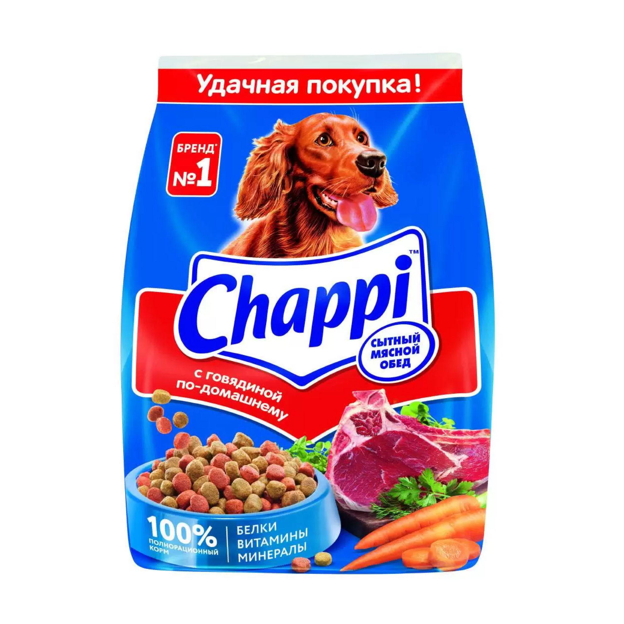 Сухой корм CHAPPI ГОВЯДИНА ПО-ДОМАШНЕМУ для взрослых собак всех пород 600 гр
