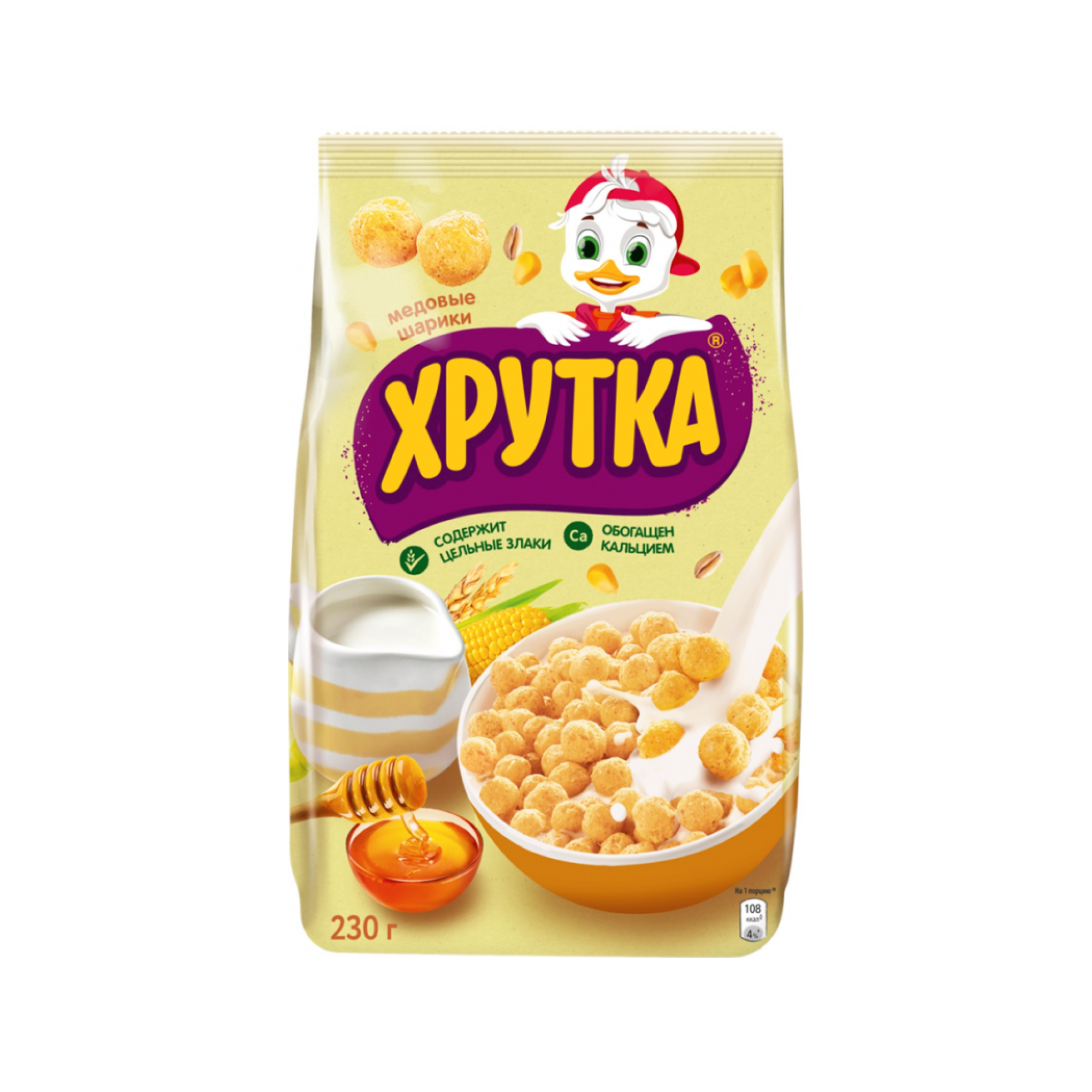 Хрутка Готовый завтрак Медовые шарики, 230 гр