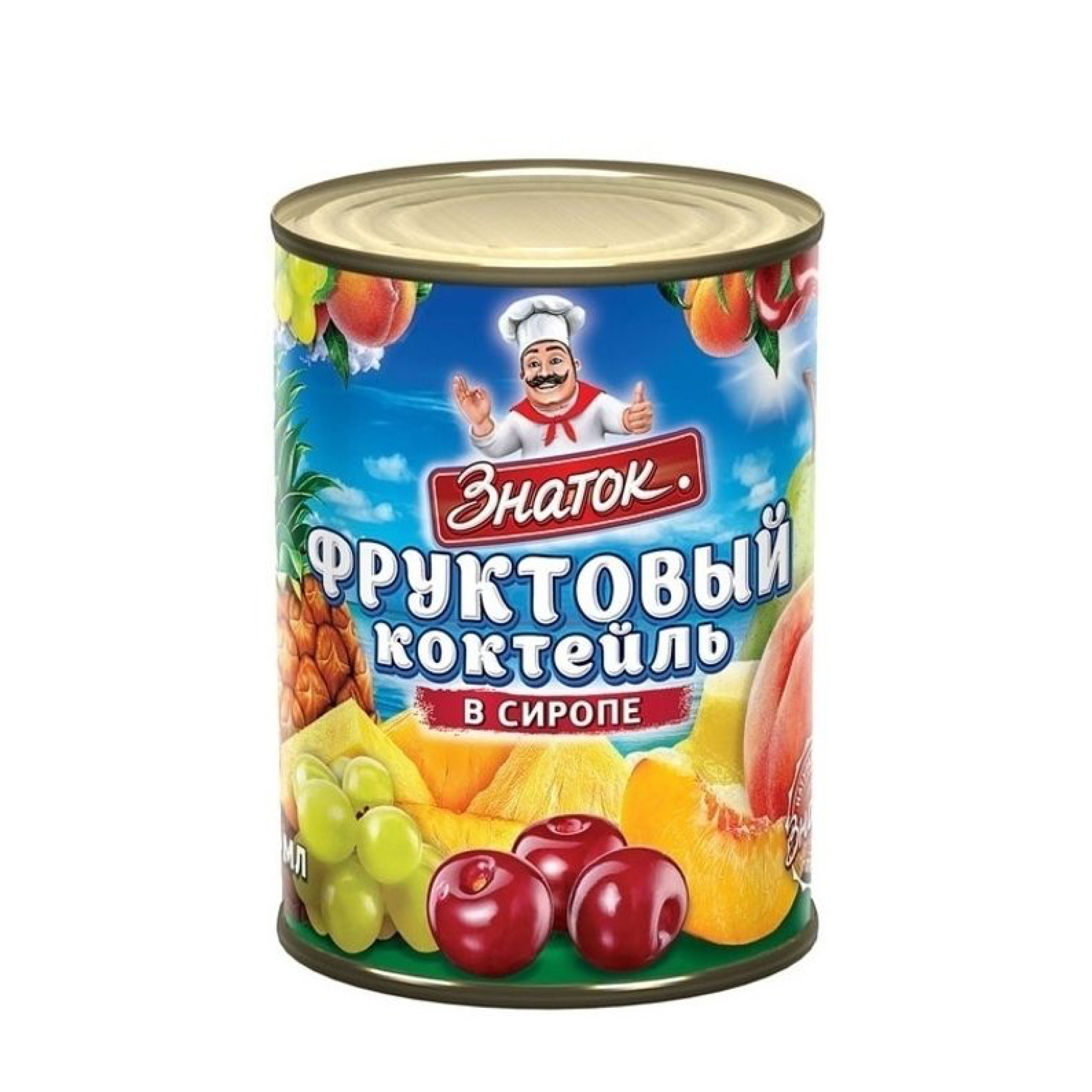 Фруктовый коктейль в сиропе ЗНАТОК ж/б 410 гр
