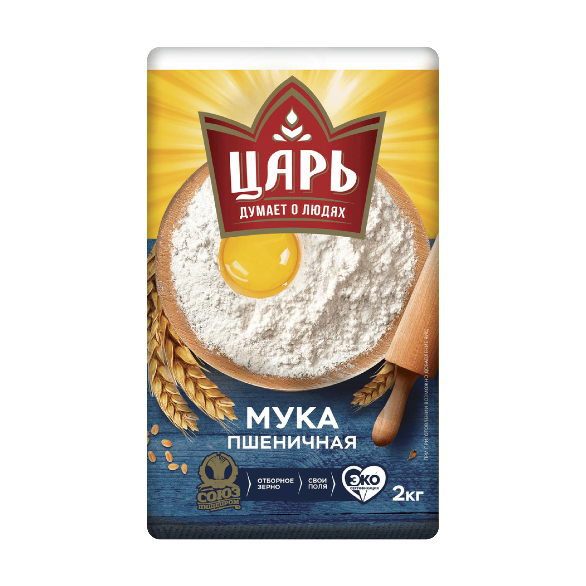 Мука пшеничная хлебопекарная Царь высший сорт 2 кг