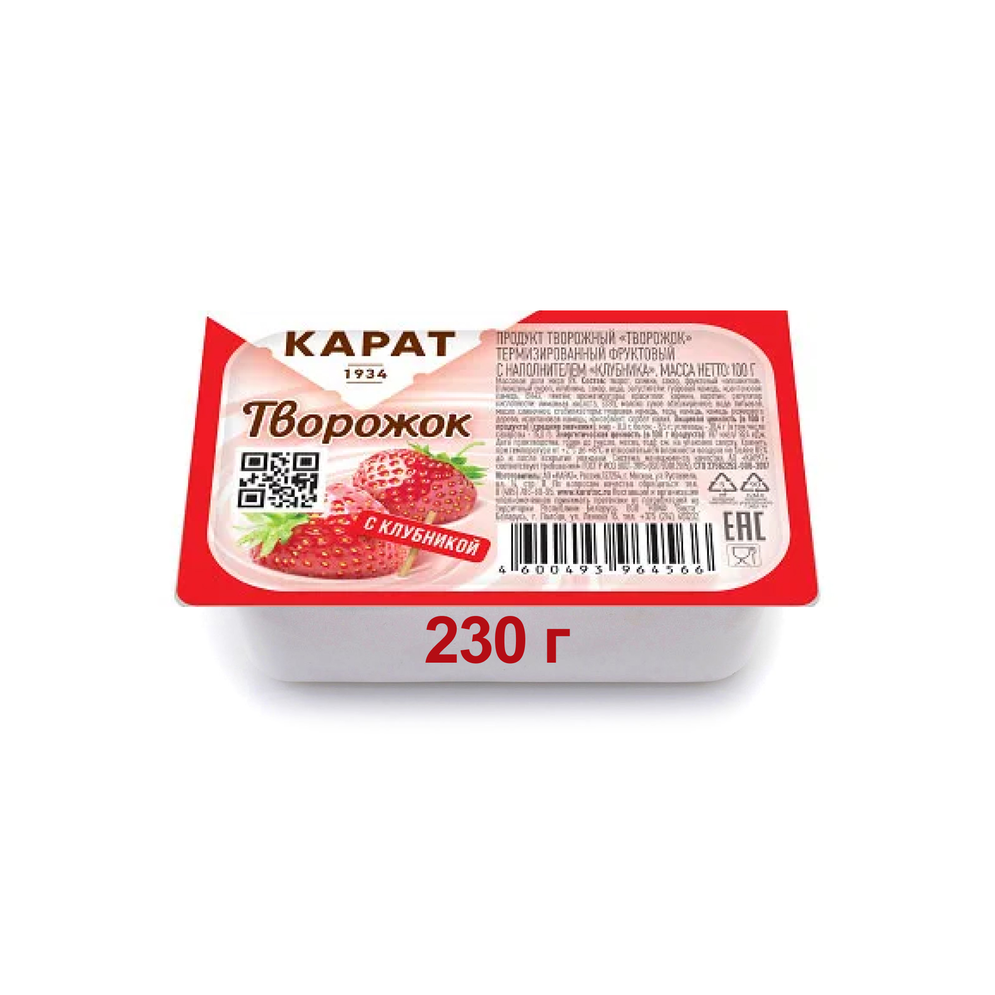 Творожок с клубникой Карат (230 г.)