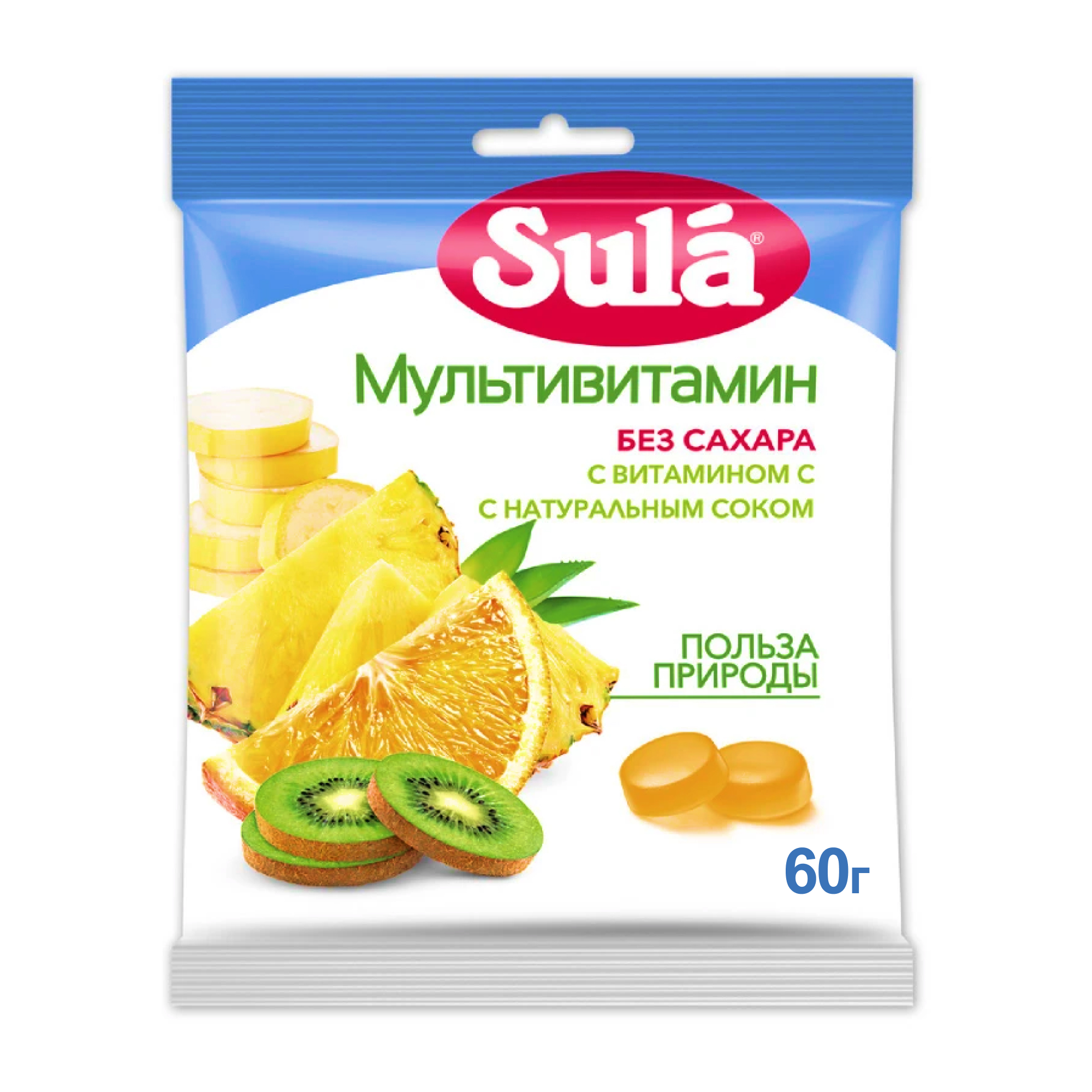 Леденцы Sula Мультивитамин без сахара 60г