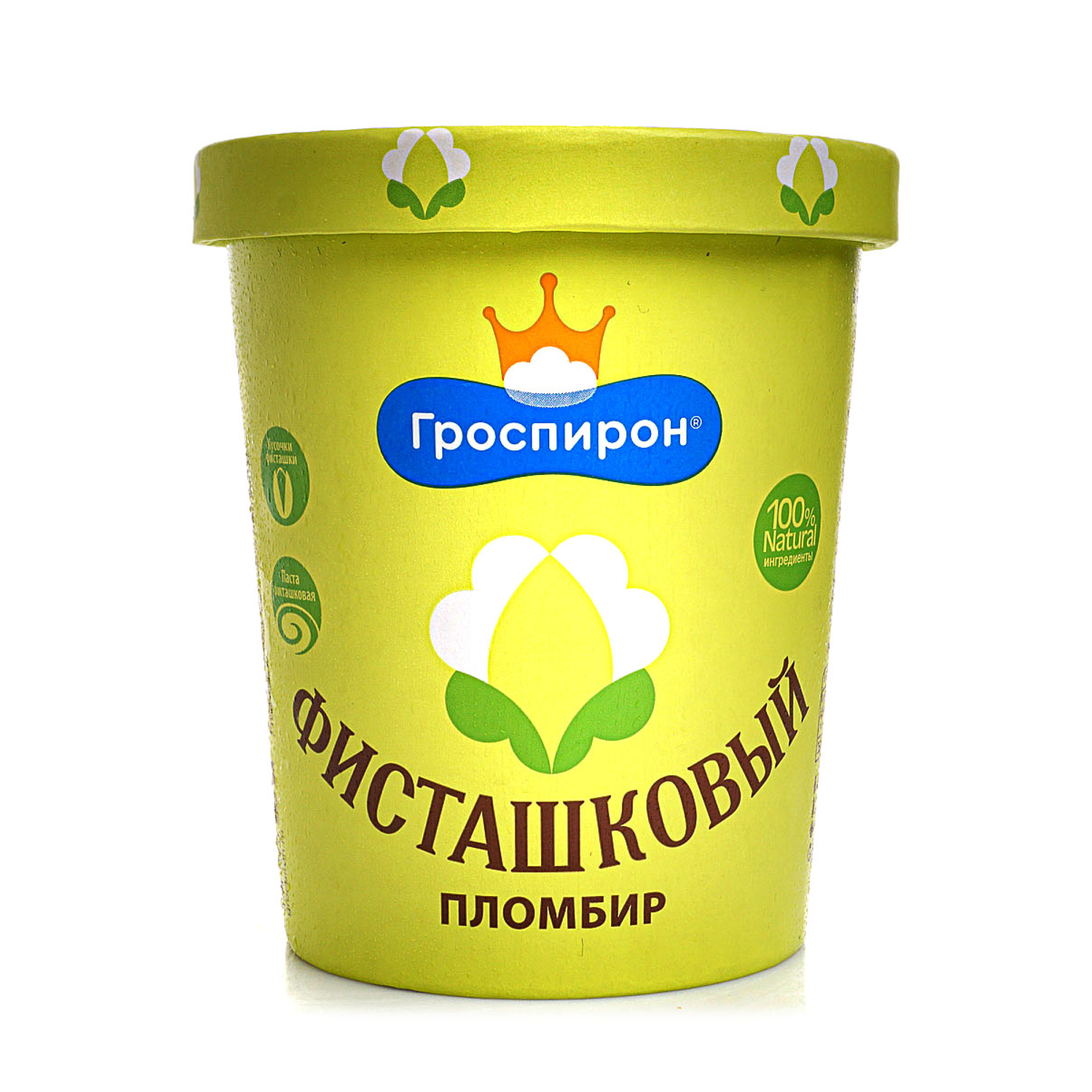 Мороженое пломбир Гроспирон Фисташковый БЗМЖ 410 гр