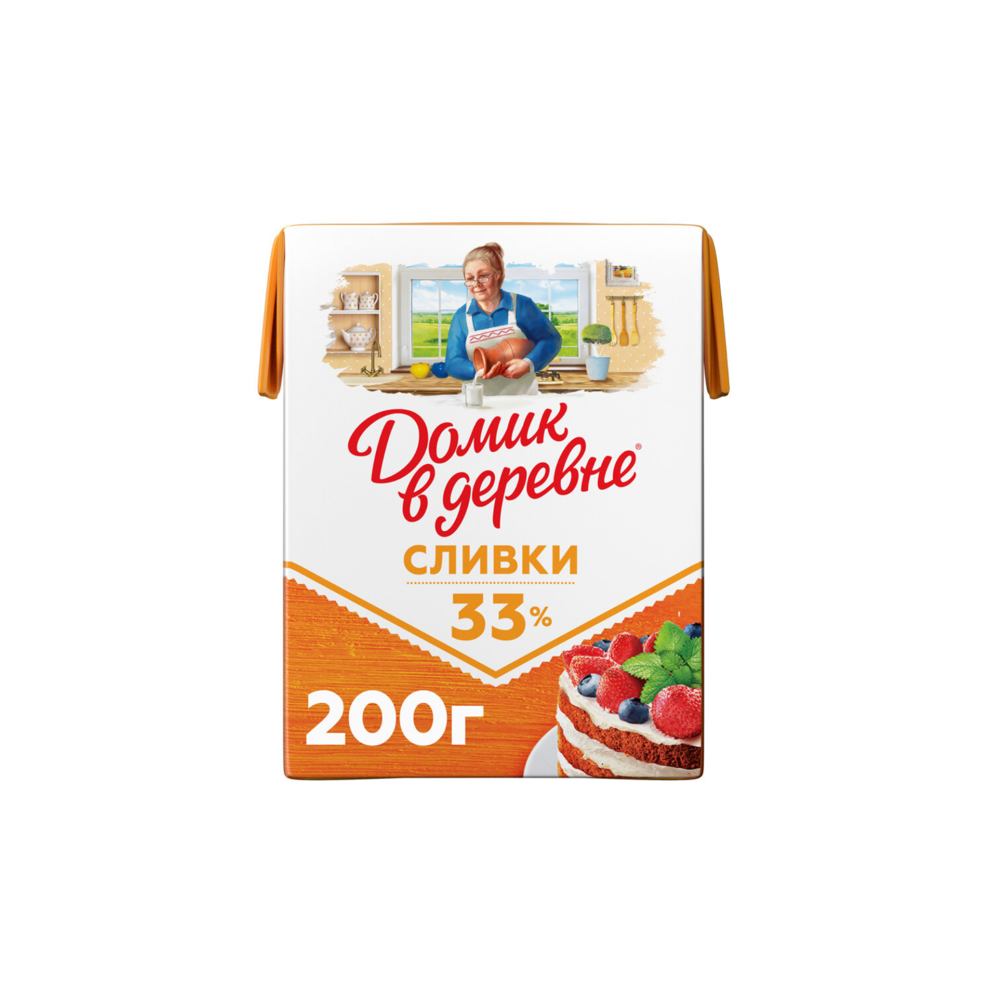 Сливки 33% Домик в деревне (200 г.)