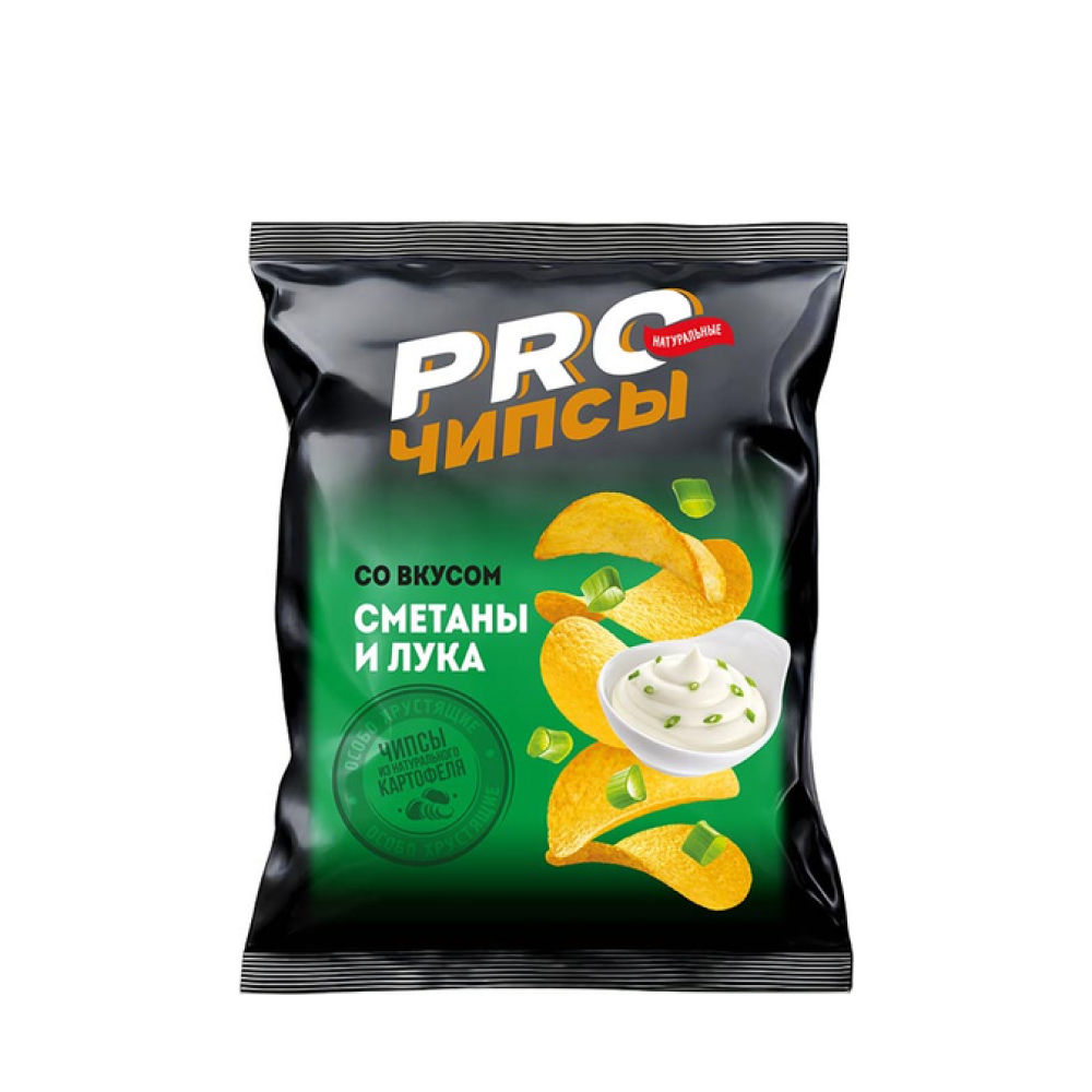 Чипсы PRO-Чипсы со вкусом сметаны и лука, 60 г