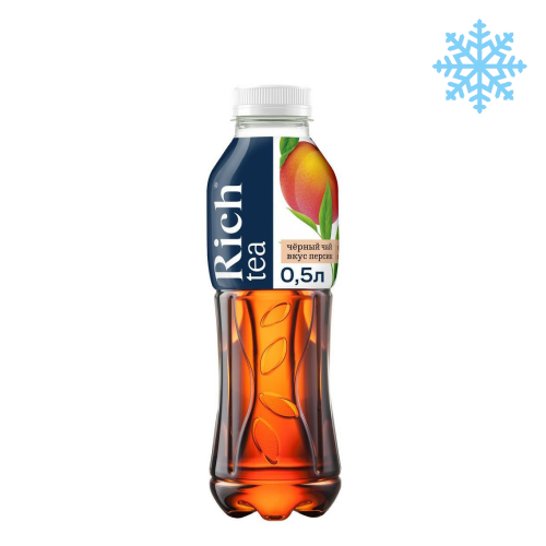 Холодный чай Rich Черный Персик, 0.5 л