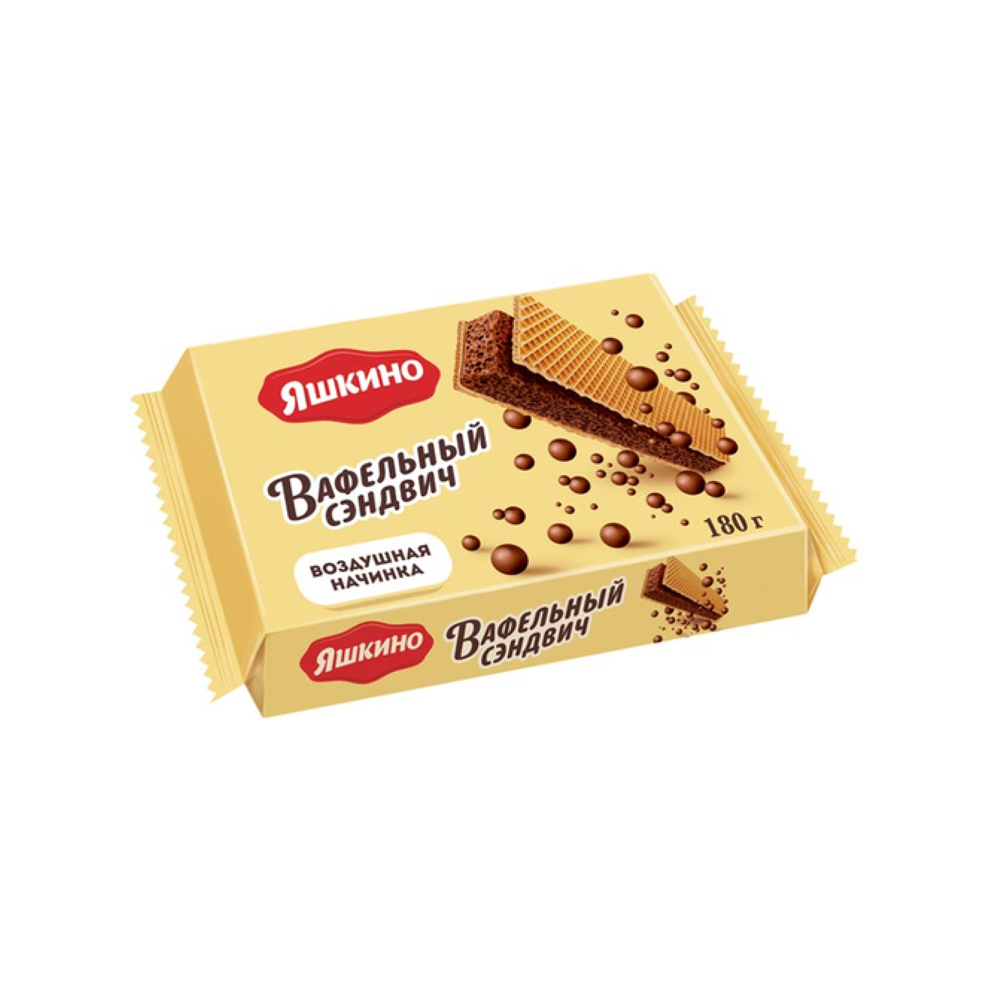 Вафельный сэндвич Яшкино с шоколадной начинкой, 180г // [6]
