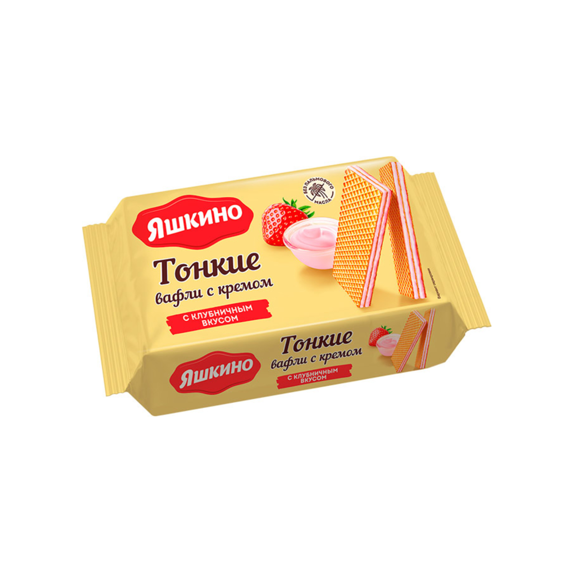 Вафли Яшкино тонкие с клубничным кремом, 144 г // [6]