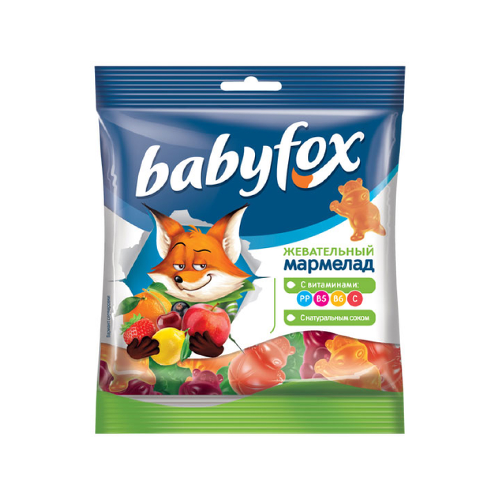 Мармелад жевательный baby fox бегемоты, 70 г // [20]