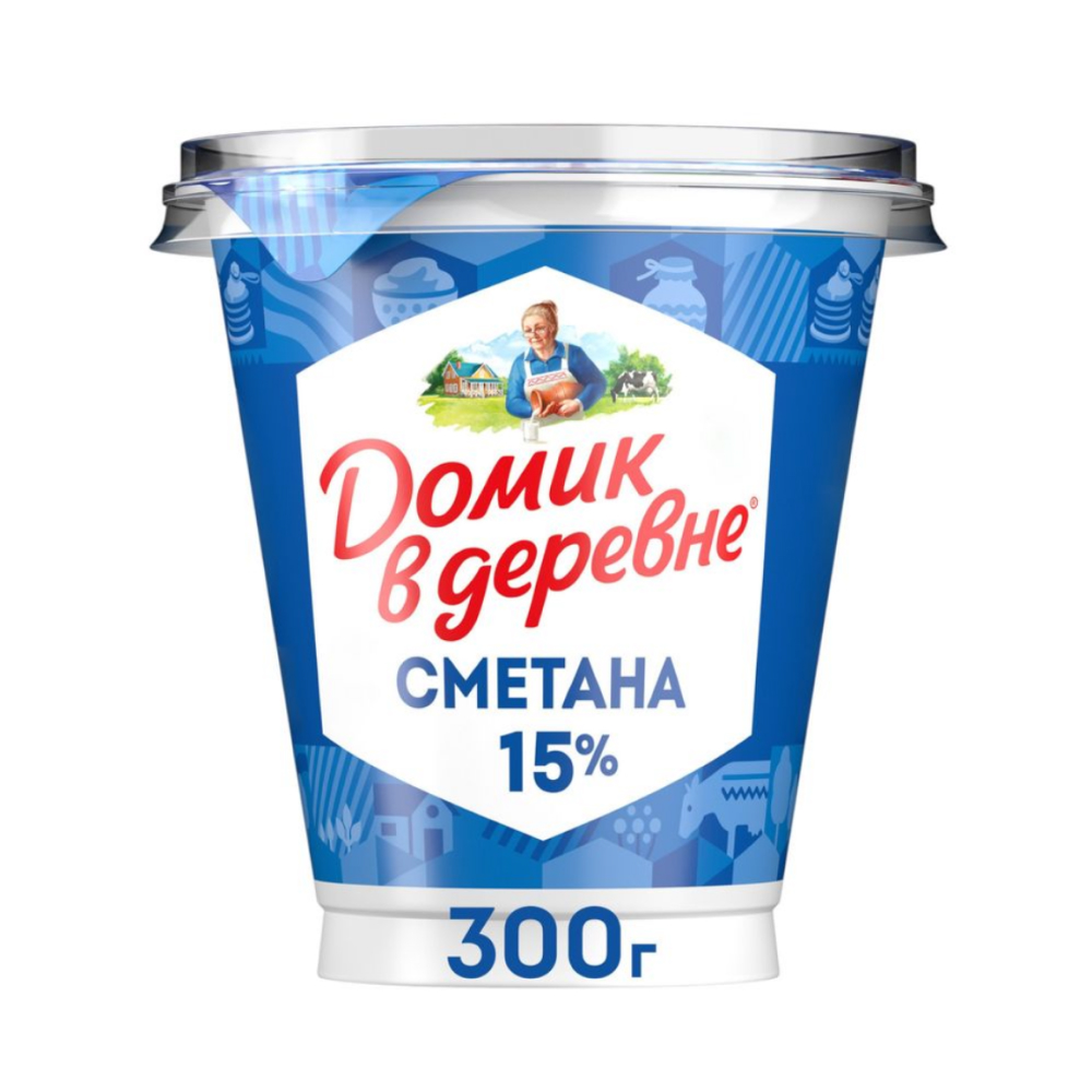 Сметана Домик в деревне 15%, 300 г *