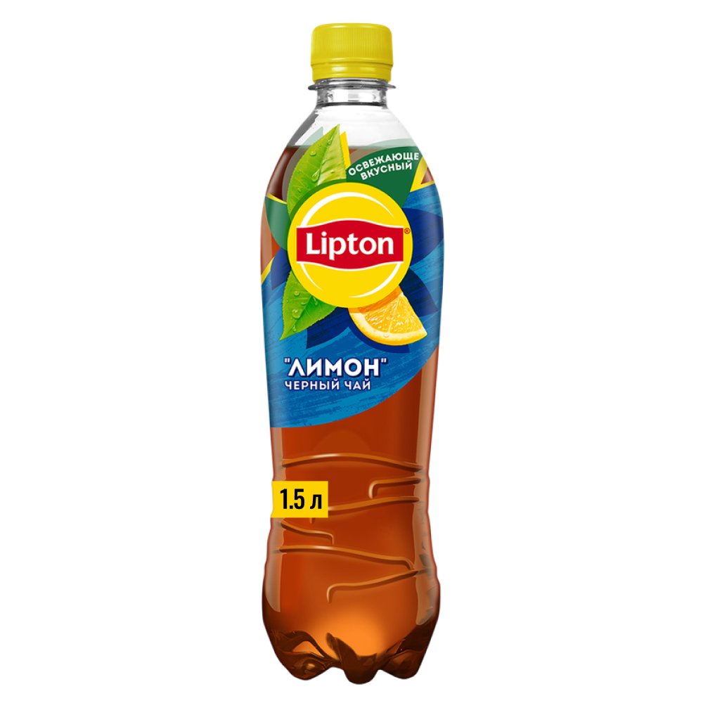 Холодный чай Липтон черный со вкусом лимона, 1.5 л