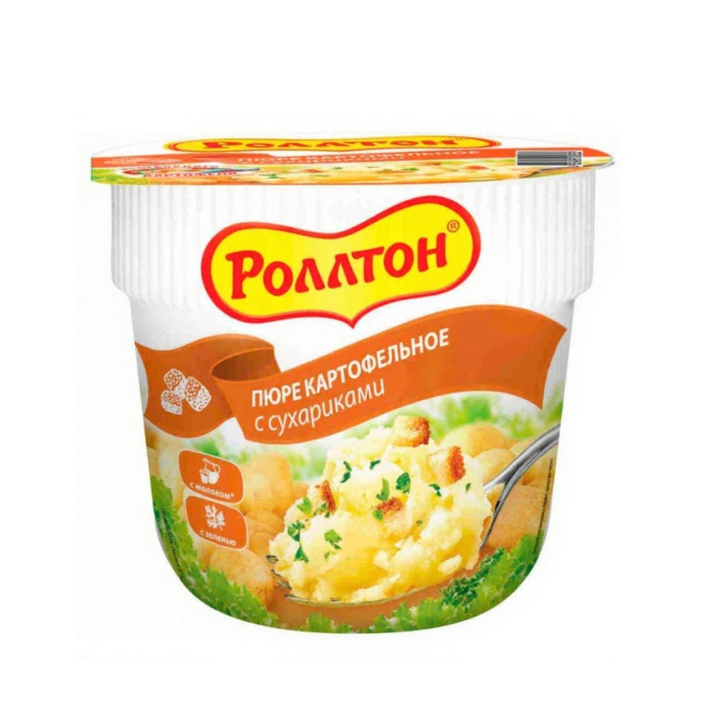 Пюре картофельное быстрого приготовления Роллтон с сухариками, 40 г