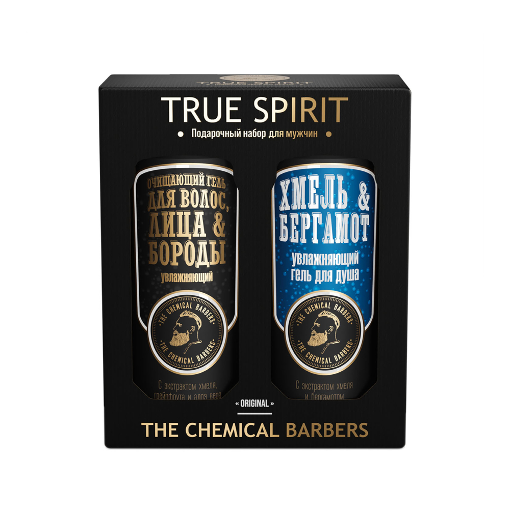 Подарочный набор для мужчин The Chemical Barbers True Spirt (шампунь 350 мл + гель для душа 350 мл)