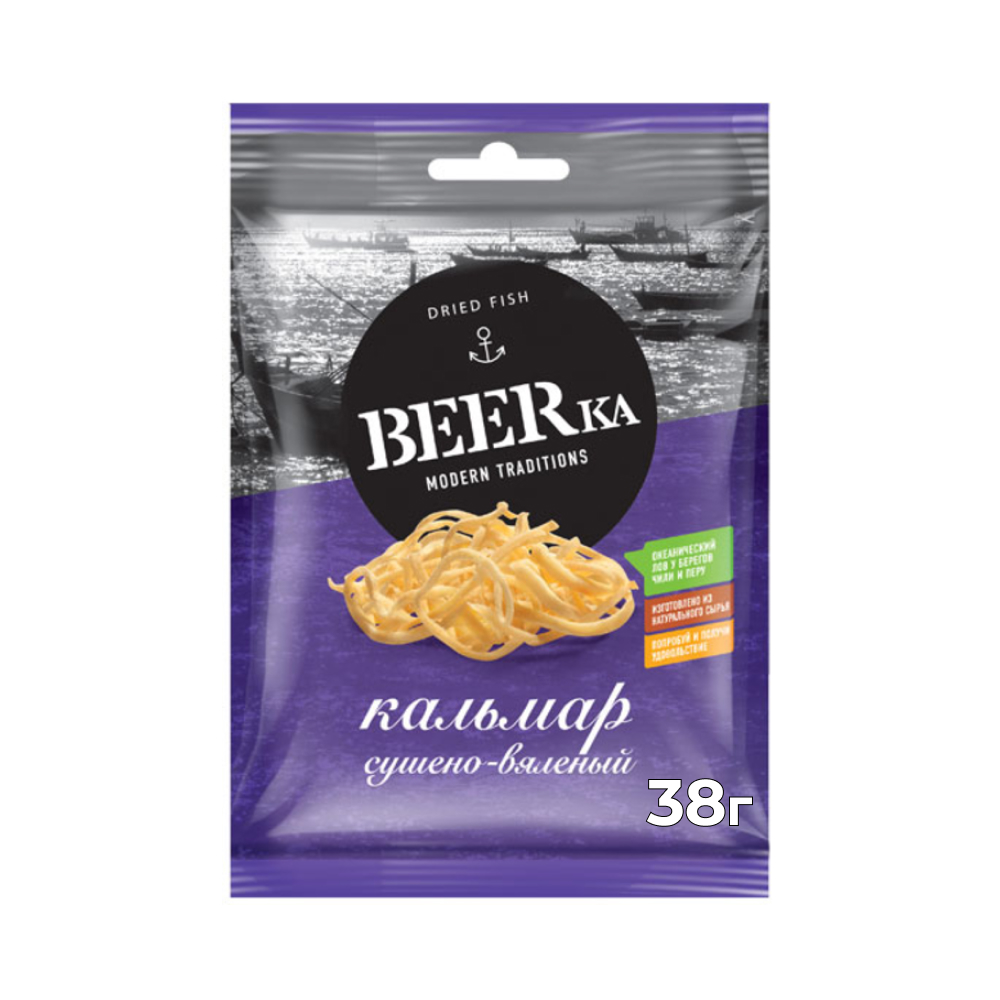 Кальмар сушёно-вяленый Beerka, 38 г