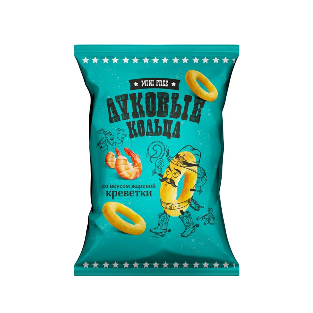 Луковые кольца Mini Free со вкусом жареных креветок, 45 г // [6]