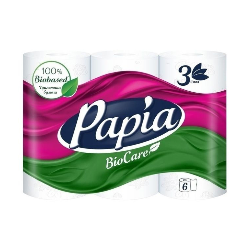 Туалетная бумага Papia 3 слоя 12 шт