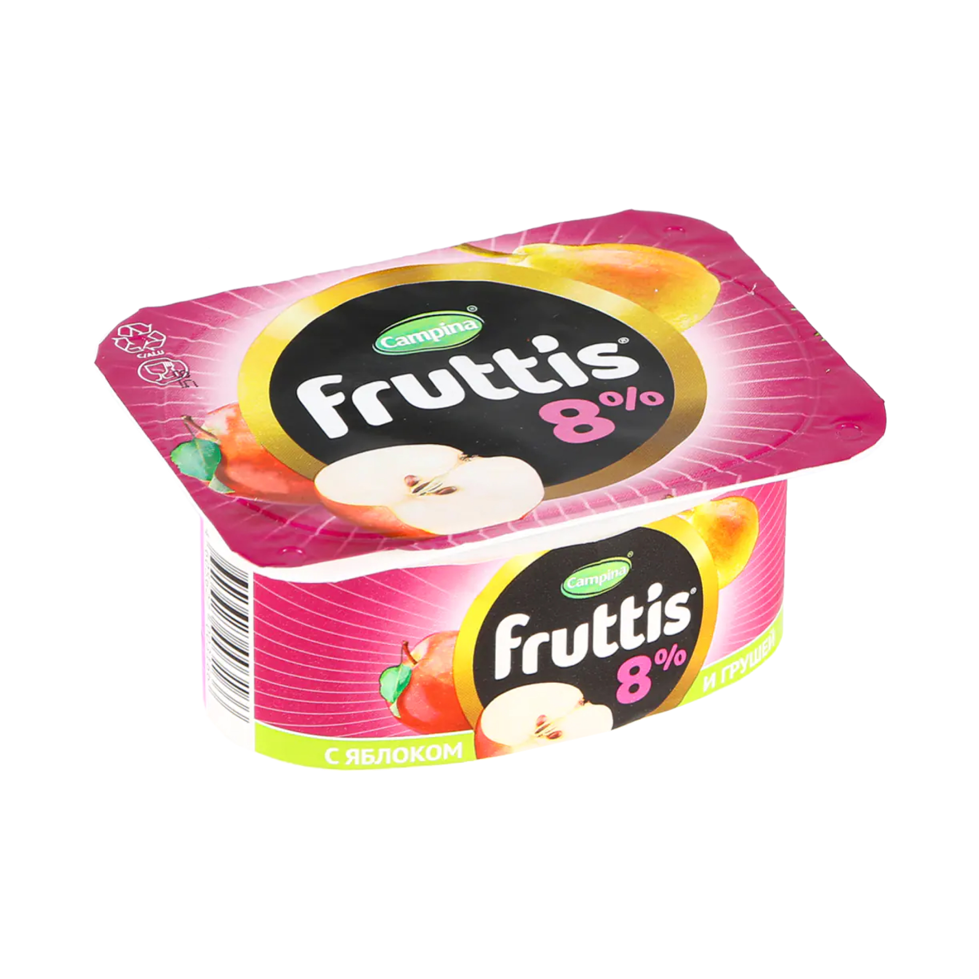 Йогурт Fruttis с яблоком и грушей 8%, 115 г