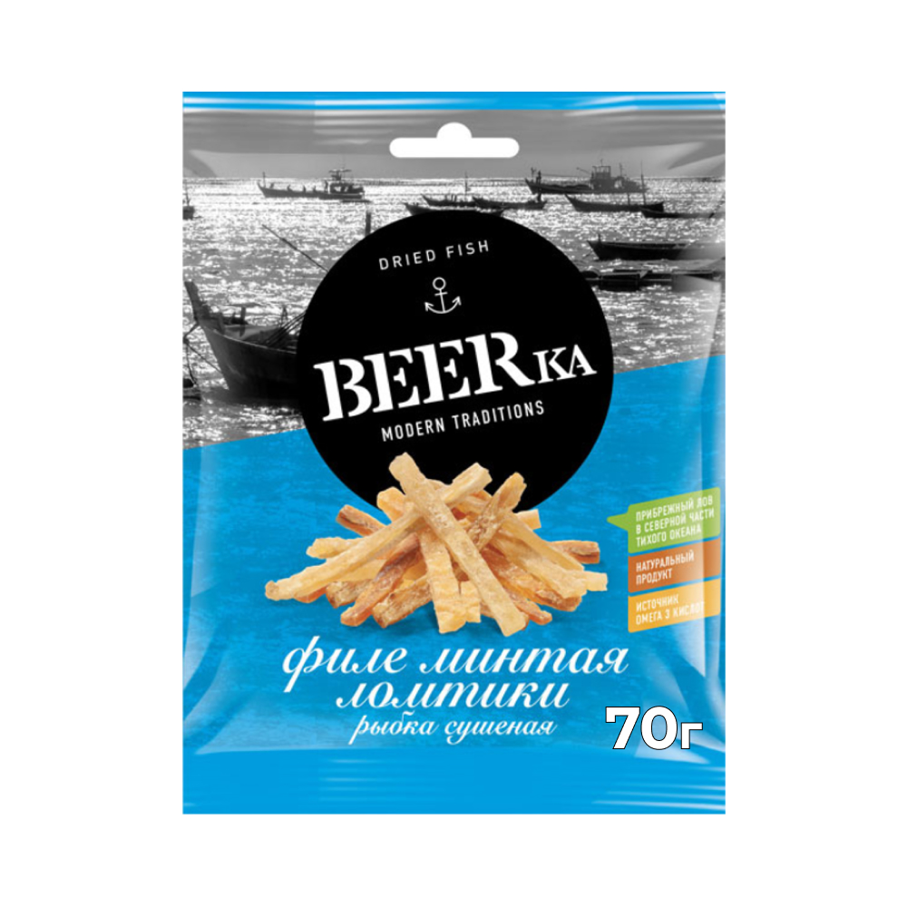 Минтай сушёно-вяленый Beerka, 70 г