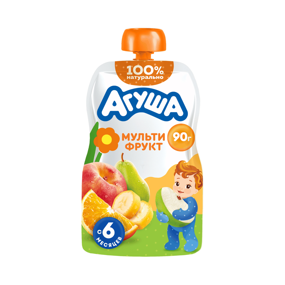 Пюре Агуша Мультифрукт с 6 мес, 90 г