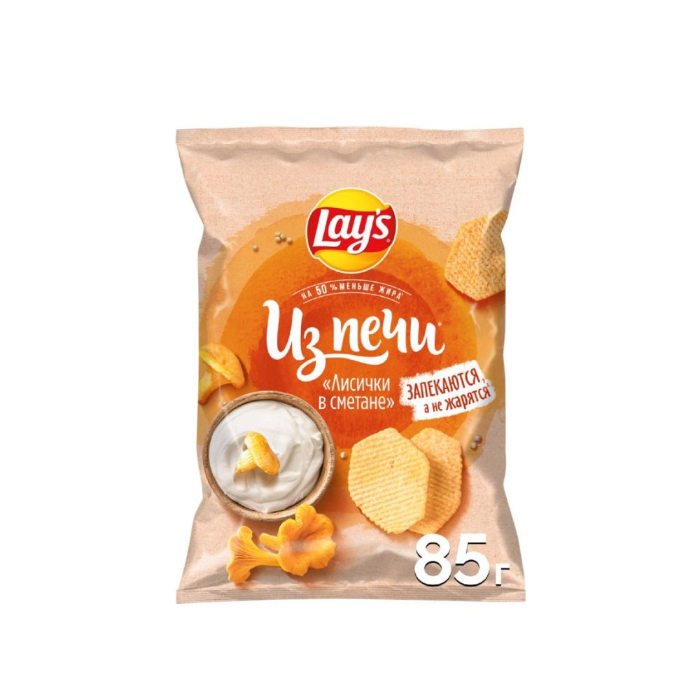 Чипсы Lay's из печи лисички в сметане, 85 г