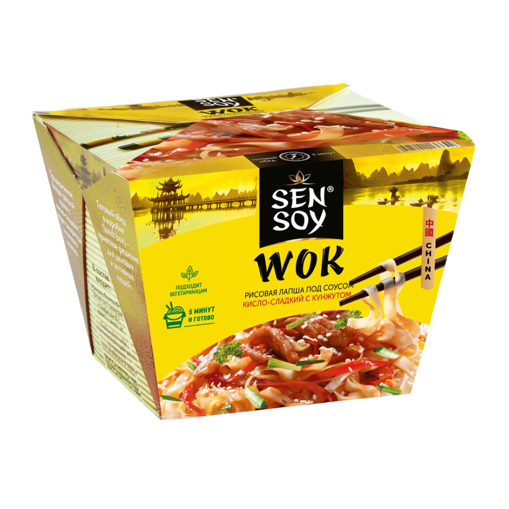 Лапша рисовая Sen Soy Премиум под Китайским соусом Wok, 160 г // [18]