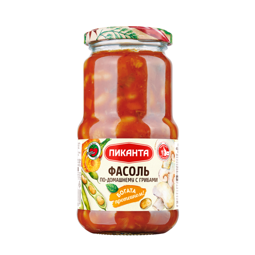 Фасоль Пиканта по-домашнему с грибами, 470 г