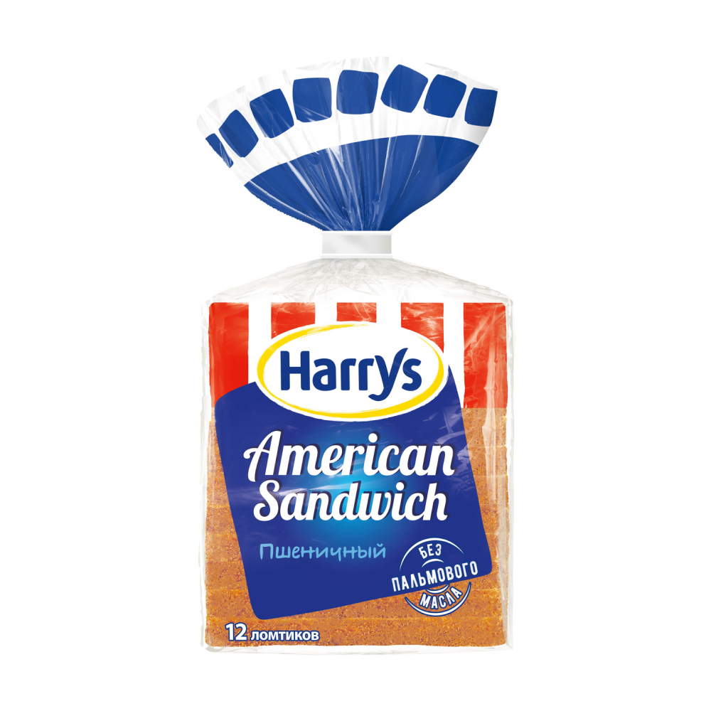 Хлеб тостовый Harry's American Sandwich пшеничный нарезка, 470 г