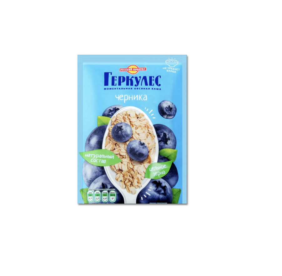 Каша овсяная Русский Продукт Геркулес с черникой, 35 г