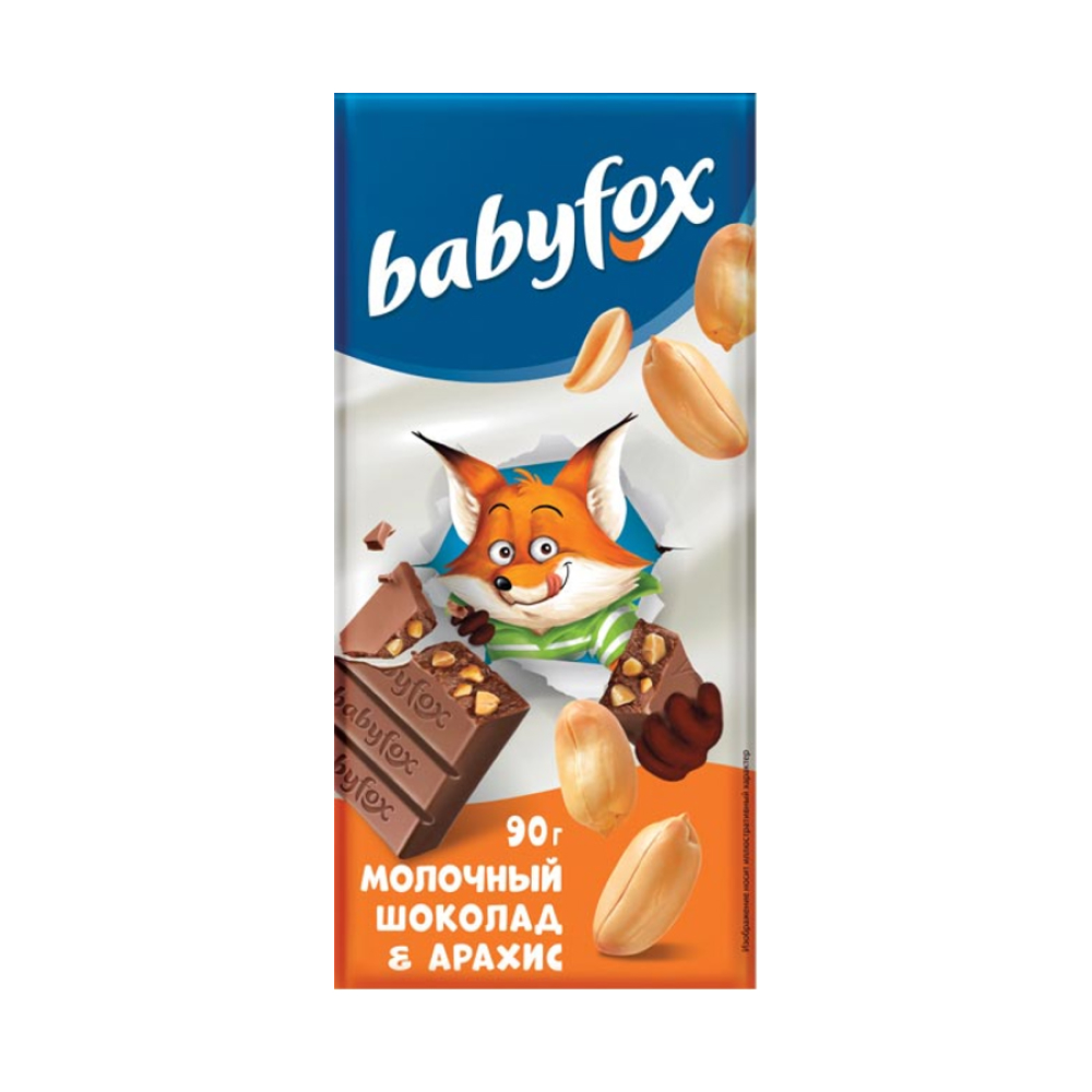 Молочный шоколад BabyFox с арахисом, 90 г // [24]