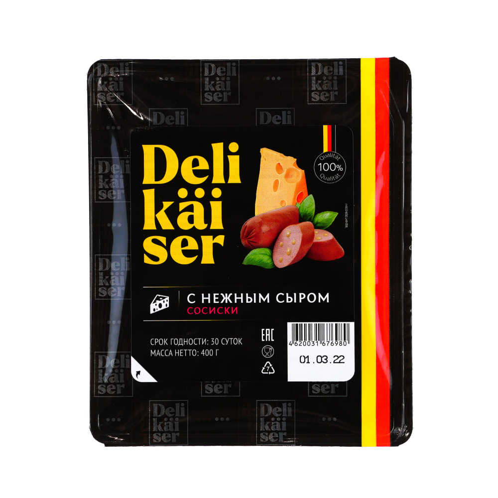Сосиски Delikaiser с нежным сыром, 400 г