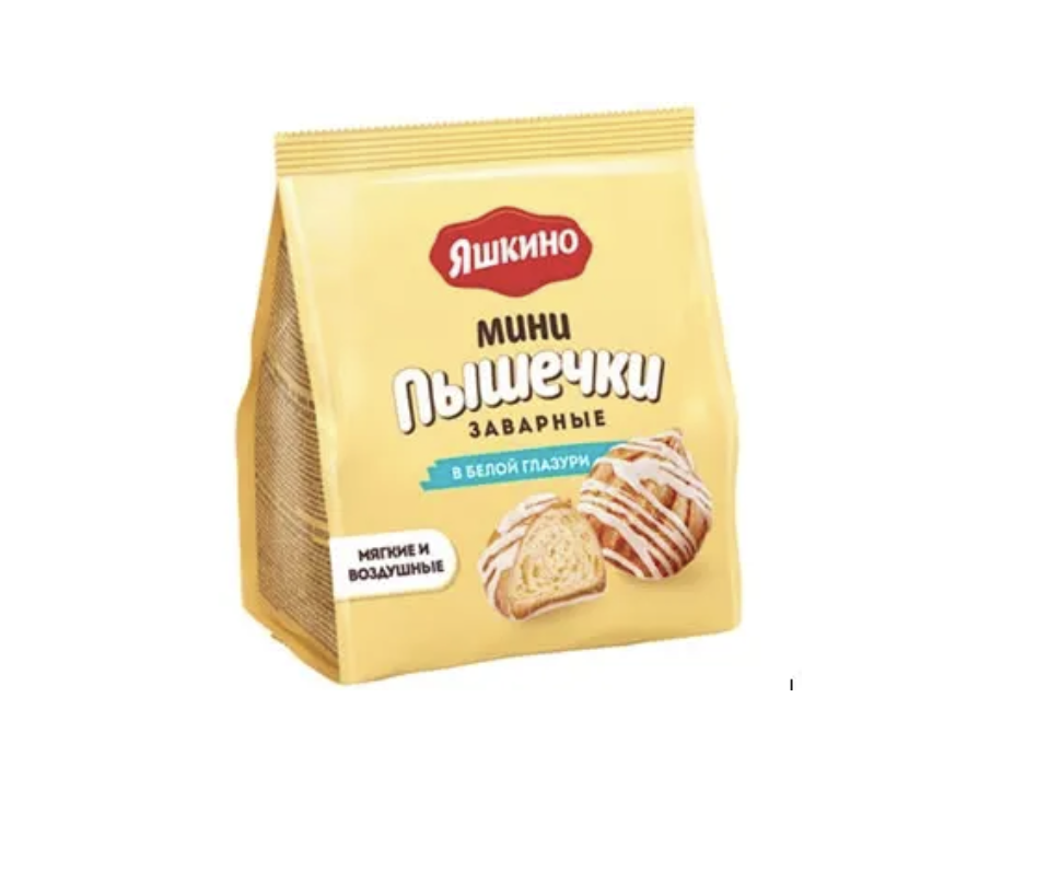 Заварные пышечки Яшкино в белой глазури, 153 г