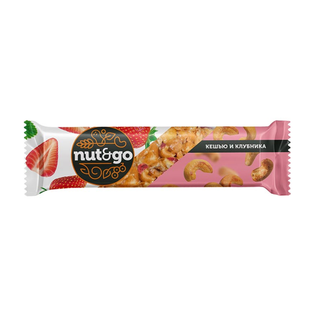 Батончик Nut&Go Кешью и клубника, 36 г
