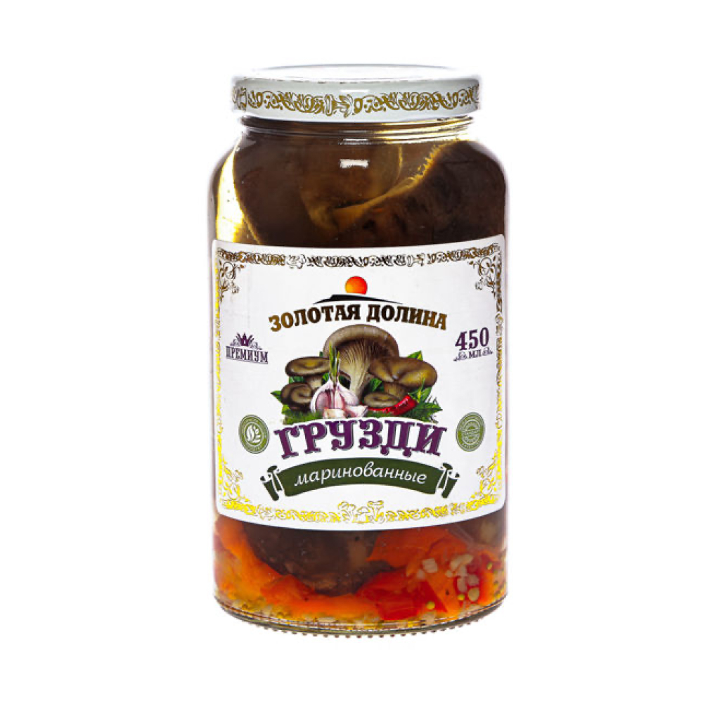 Грузди Золотая Долина маринованные, 450 мл