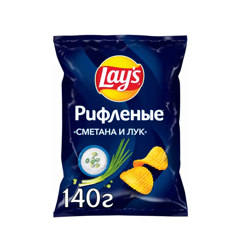 Чипсы Lay's сметана и лук рифлёные 140 г [16]