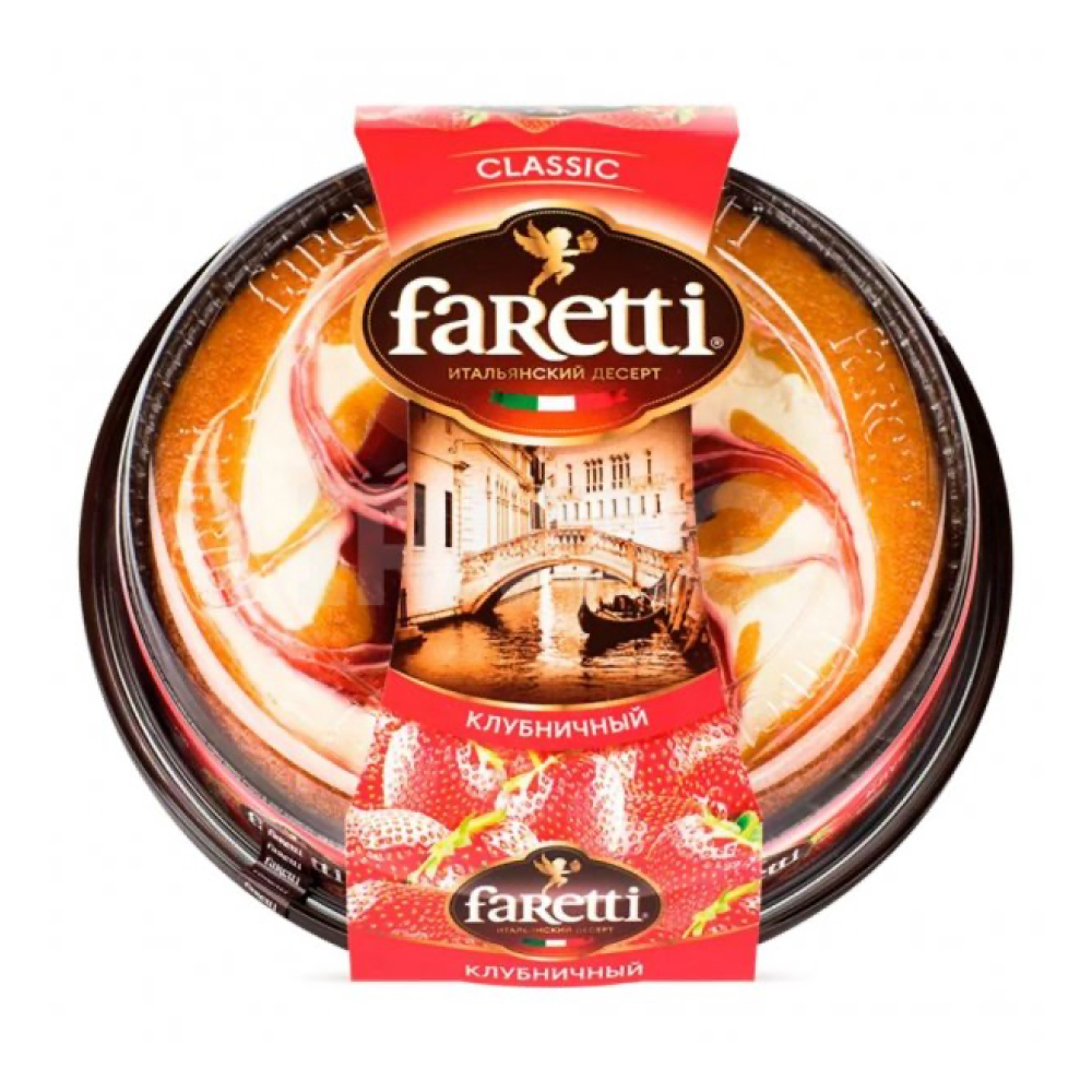 Торт бисквитный Faretti клубничный, 400 г