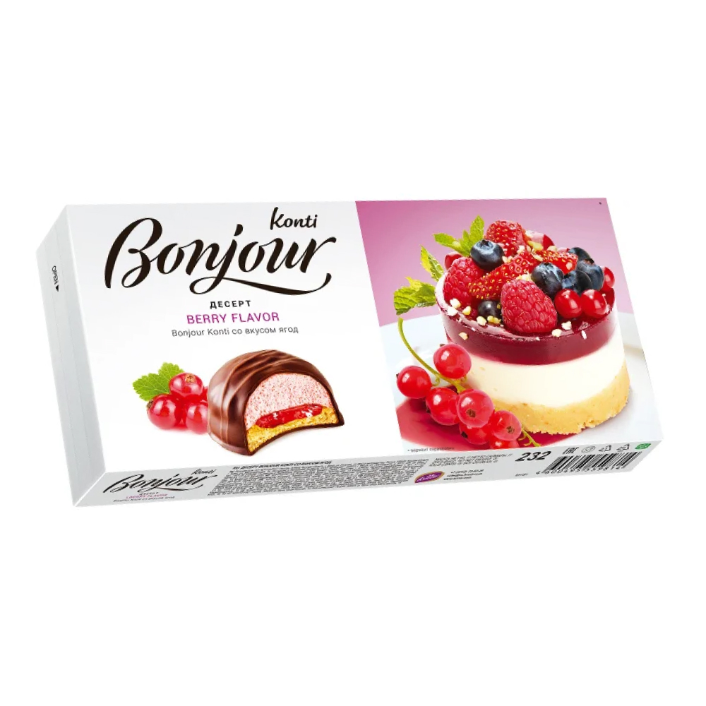 Десерт Бонжур суфле со вкусом ягод , 232 г