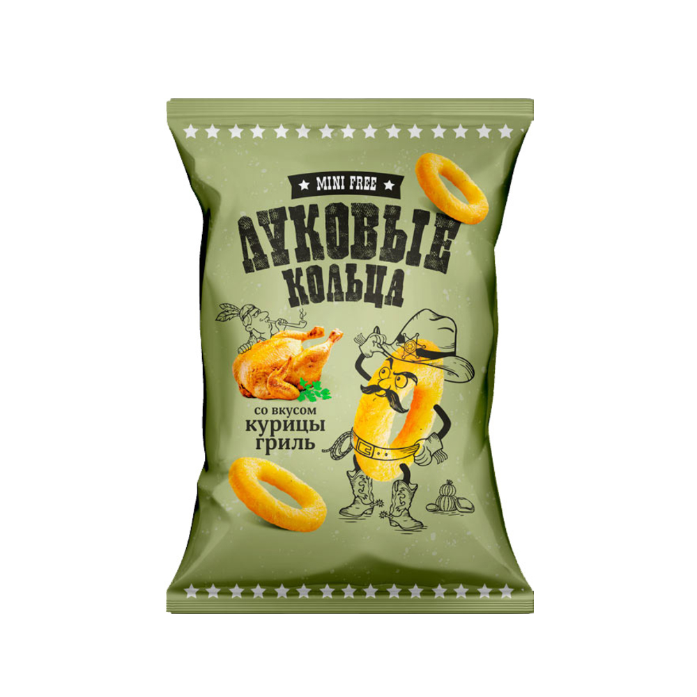 Луковые кольца Mini Free со вкусом курицы гриль, 45 г
