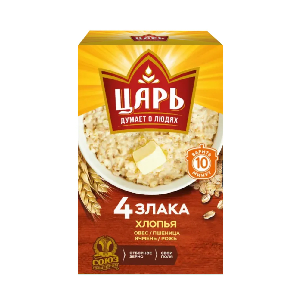 Хлопья из 4-х злаков Царь, 400 г