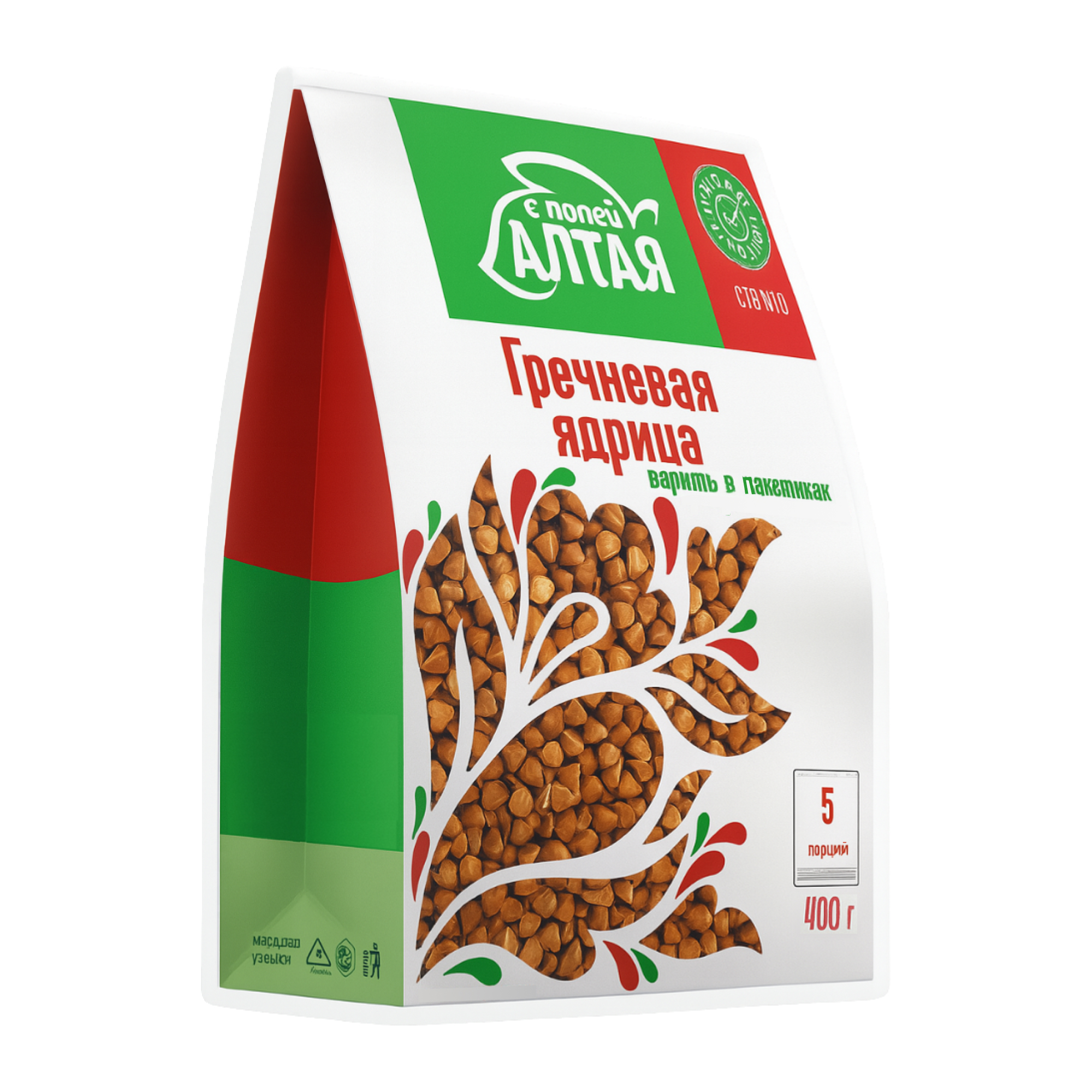 Крупа гречневая ядрица С полей Алтая, 400 г (5 × 80 г) // [15]