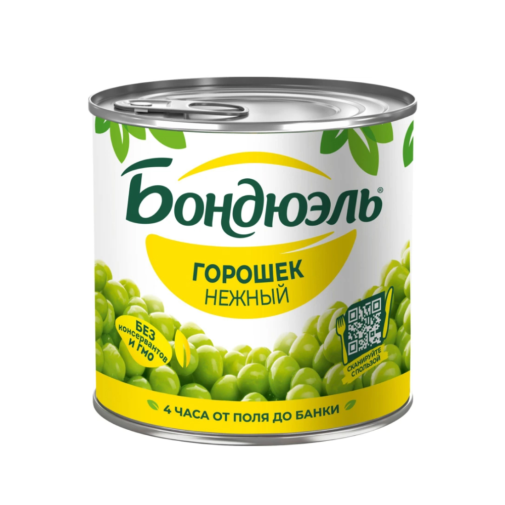 Горошек зелёный Нежный Bonduelle, 400 г  *