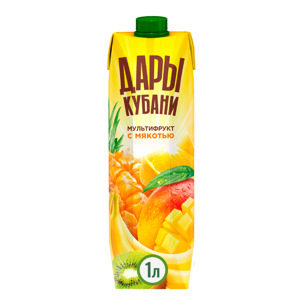 Нектар Дары Кубани Мультфрукт с мякотью, 0.95 л