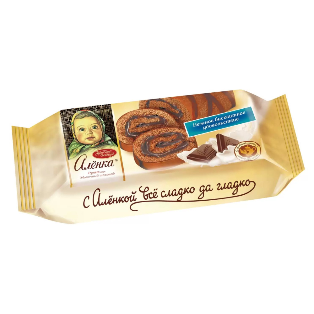 Рулет бисквитный Аленка вкус молочный шоколад, 200 г