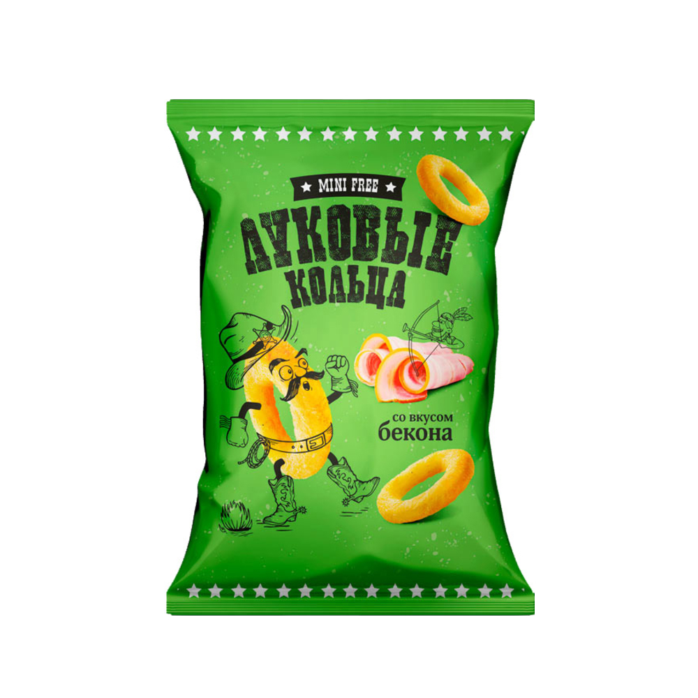 Луковые кольца Mini Free со вкусом бекона, 45 г