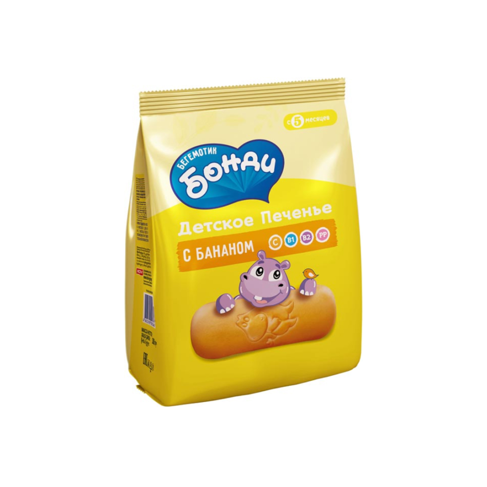 Детское печенье Бегемотик Бонди с бананом, 180 г // [23]