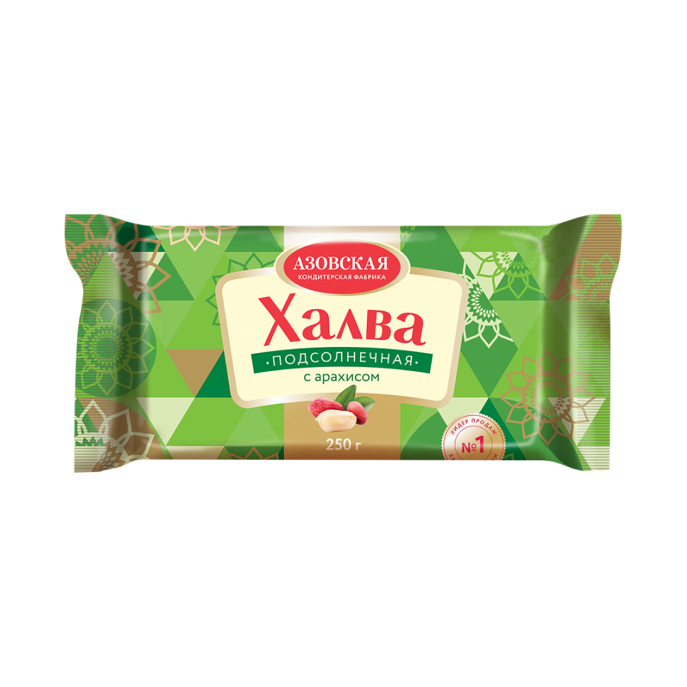 Халва подсолнечная Азовская КФ с арахисом, 250 г