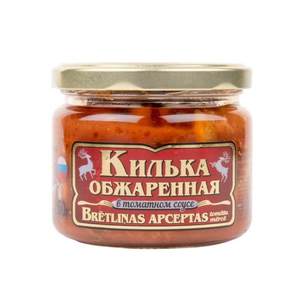 Килька балтийская Вкусные консервы обжаренная в томатном соусе, 250 г // [8]