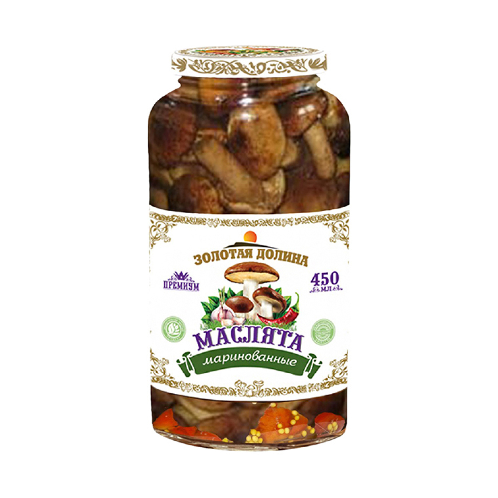 Маслята Золотая Долина маринованные, 450 мл