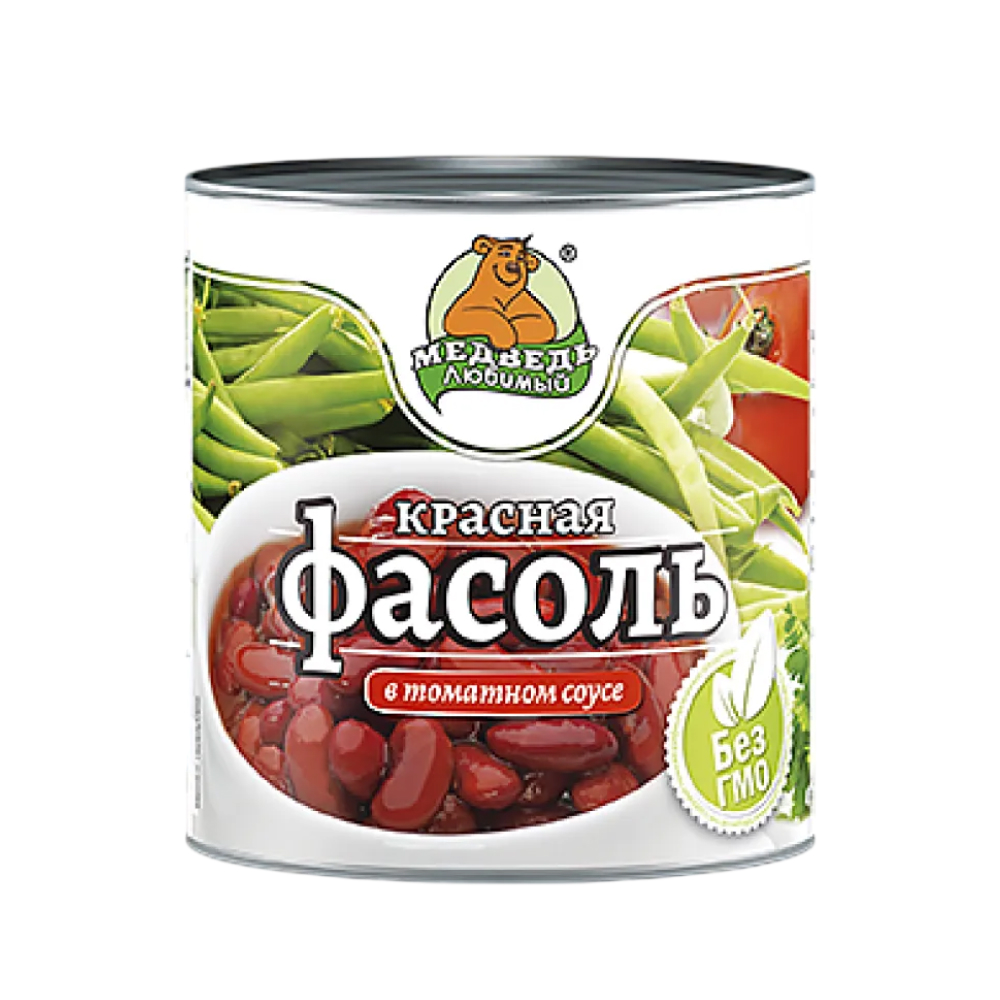 Фасоль красная Медведь любимый в томатном соусе, 425 мл