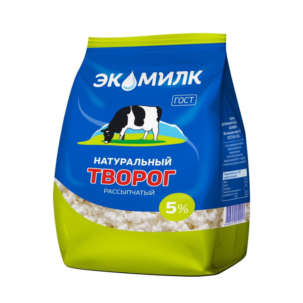 Творог рассыпчатый Экомилк 5%, 350г